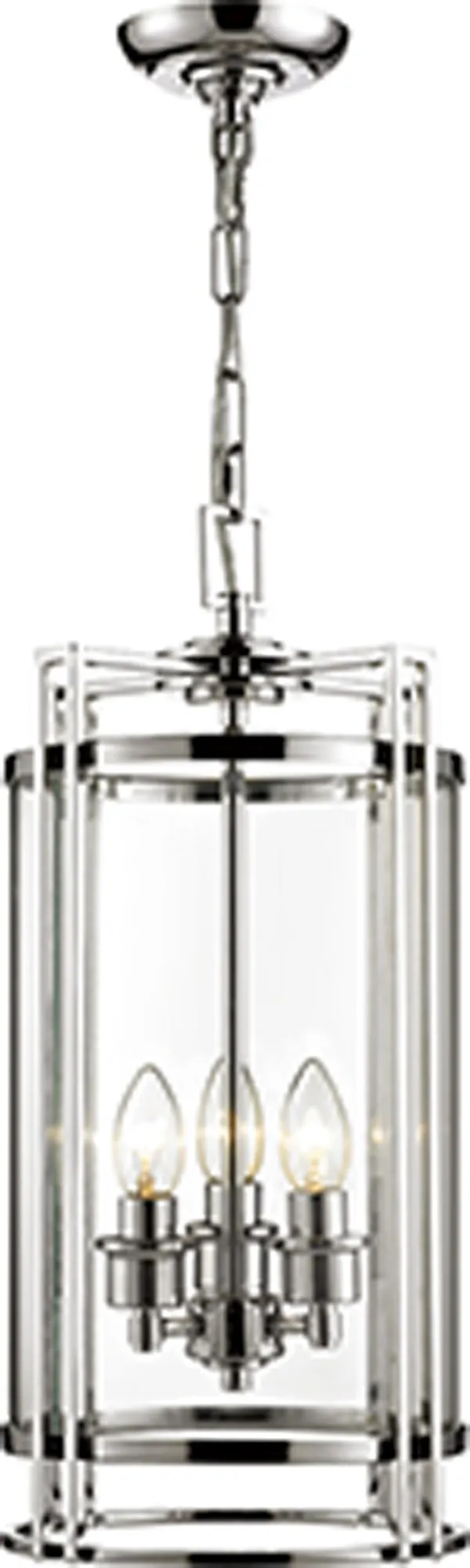 IL31082  Eaton Glass Pendant 3 Light Polished Chrome